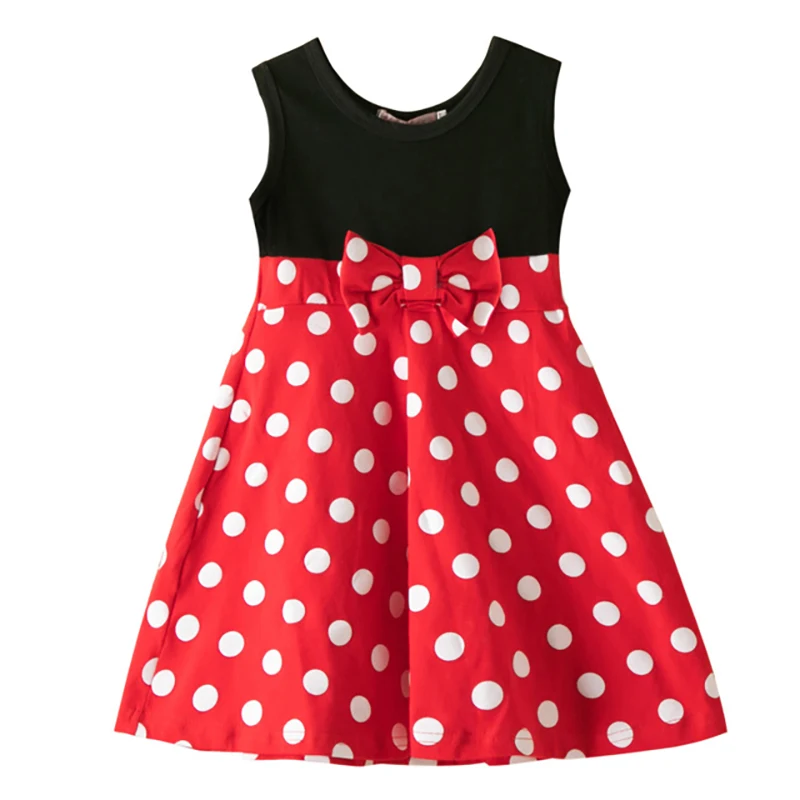 Модное детское платье с рисунком милое Повседневное принцессы Белоснежки бантом