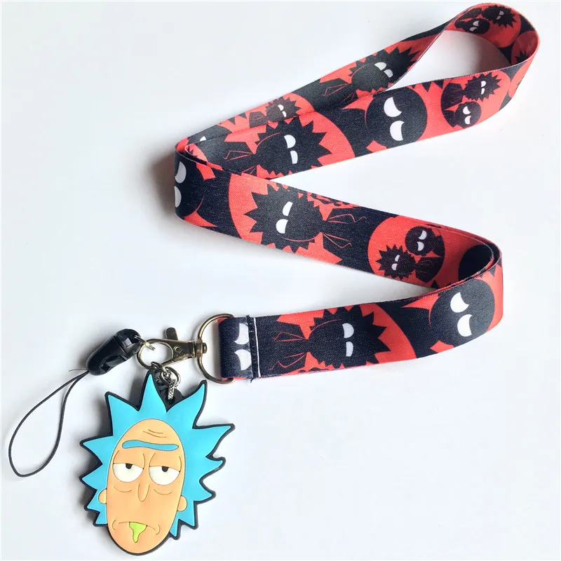 E And Rick Брелок для ключей с аниме-героями мультфильмов; Ремешок Для ключей; Ремешок для мобильного телефона; веревка для удостоверения личности; веревка для спортзала - Цвет: E And Rick