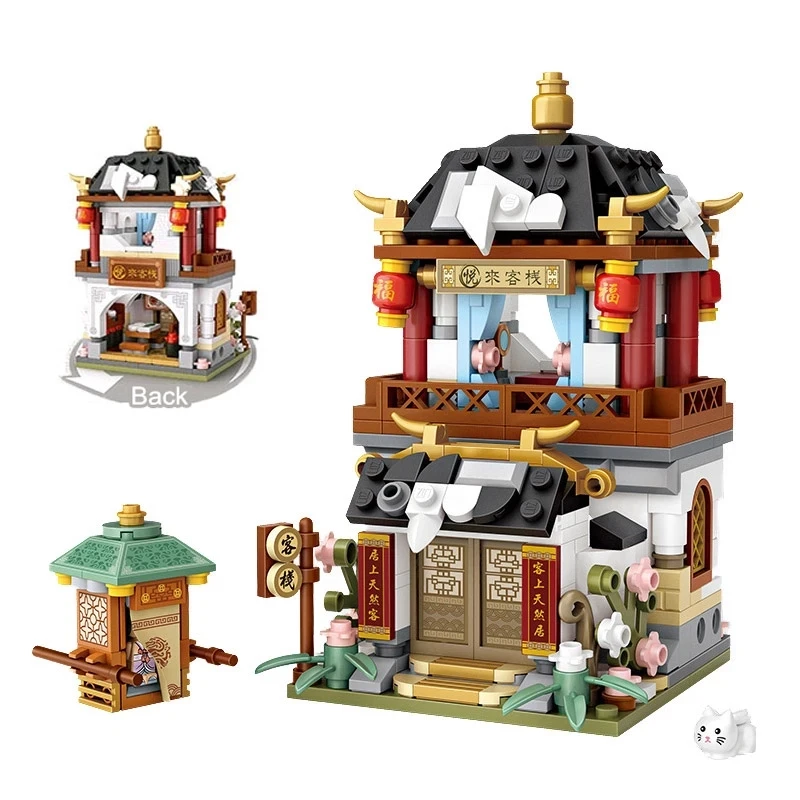 

LOZ Mini Blocks Chinese Shop Building Blocks Juguetes Boy Girl Gift Street View Culture Architecture Store Bricks Kids DIY Toys