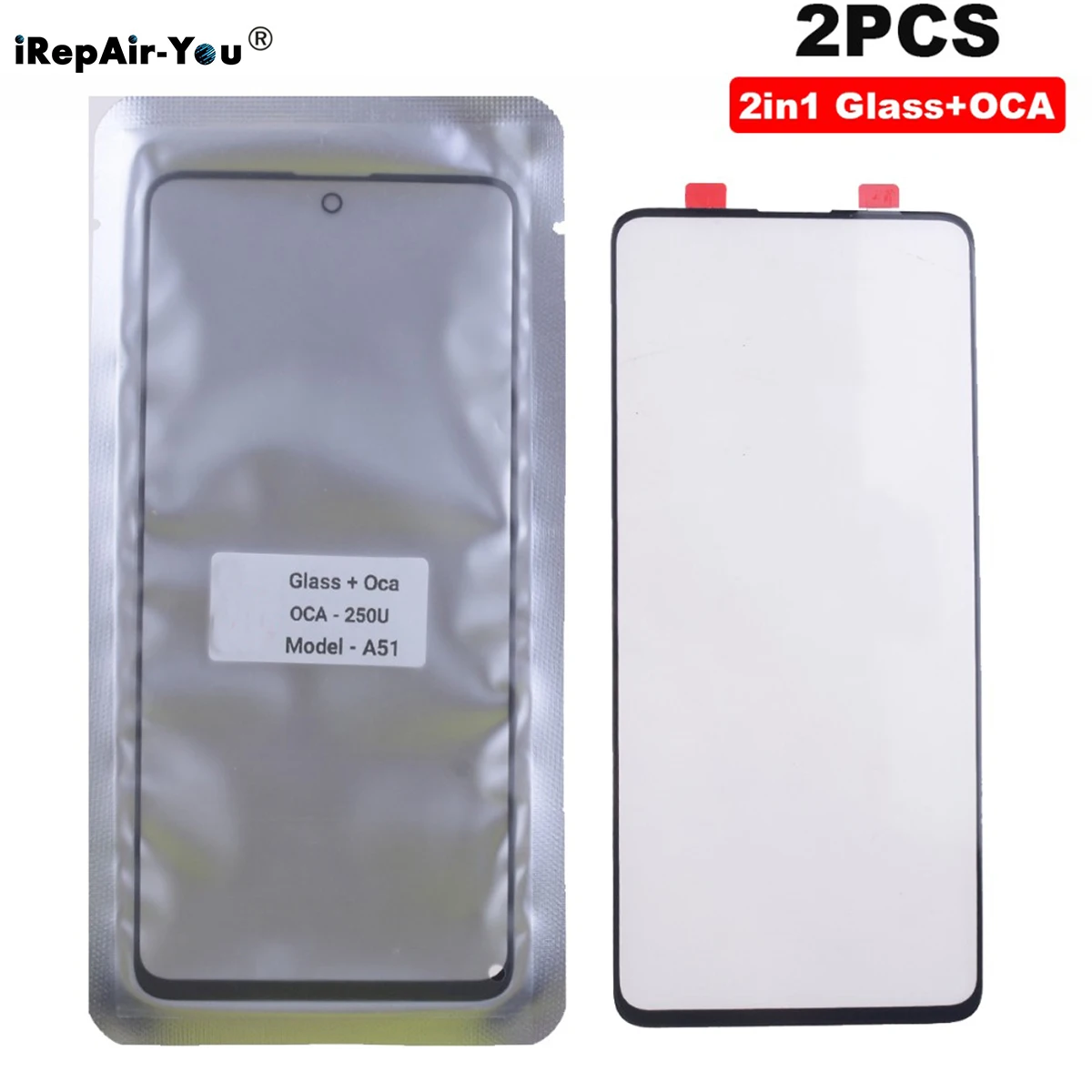 2 в 1 переднее стекло экрана + OCA клей для Samsung A11 A51 A71 A10 A20 A30 A40 A50 A70 A10s A30s Сенсорная