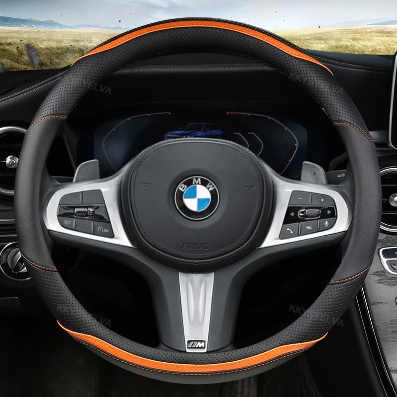 

Чехол на руль автомобиля 37 38 см 15 дюймов для BMW 1 2 3 4 5 6 7 Z серии E46 E90 E87 F20 F22 F45 F30 G20 E60 F10 G30 F01 G11 E89