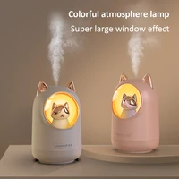 lovely kitty usb air humidifier portable car aromatherapy diffuser fogger with romantic night light 300ml humidificador diffusor