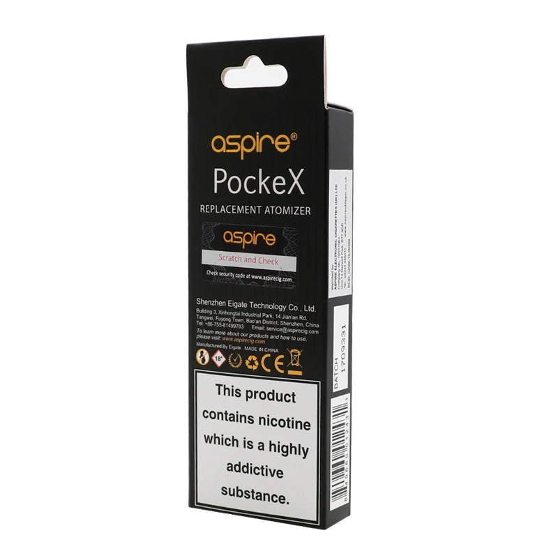 5 шт. Aspire PockeX катушки 0.6ohm замена головки распылителя электронная сигарета