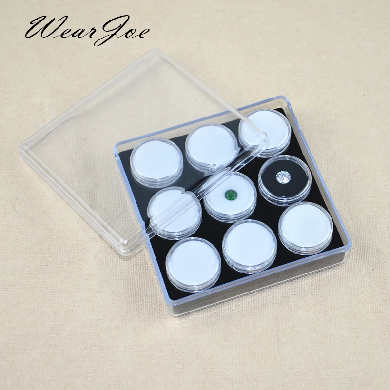 

Acrylic Gemstone Diamond Color Grading Sorting Display Tray Jewelry Beads Gem Stones Window Storage Box 9 Compartments Organizer