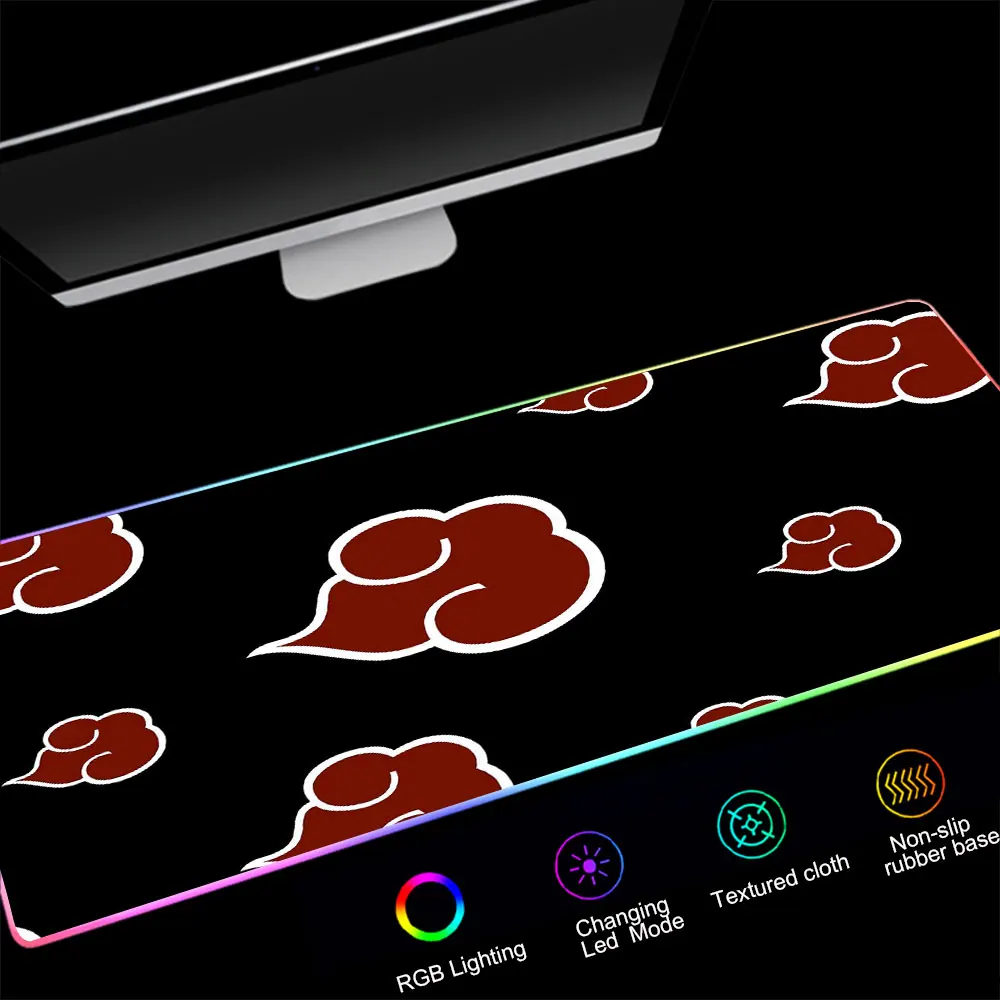 Учиха RGB коврик для мышки с Аниме Коврик мыши ковер компьютерная Padmouse властная