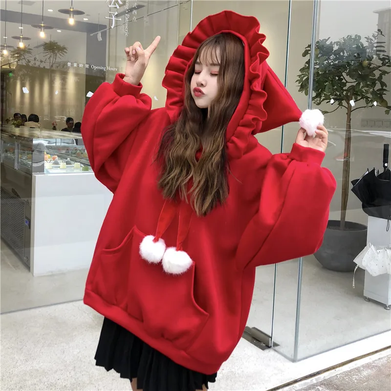Женская толстовка с длинным рукавом kawaii розовая большого размера в Корейском