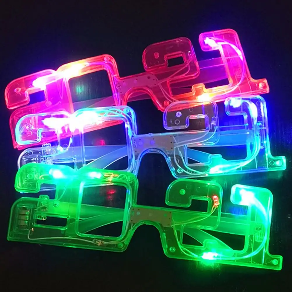 

2021 LED Eyeglasses Funny 2021 Number Glasses Frames Luminous Eyewear With 3 Light Modes For New Year Halloween Christmas Party