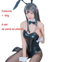 anime bunny girl sakurajima mai cosplay sexy costume bar nightclub overalls pole dance clothing