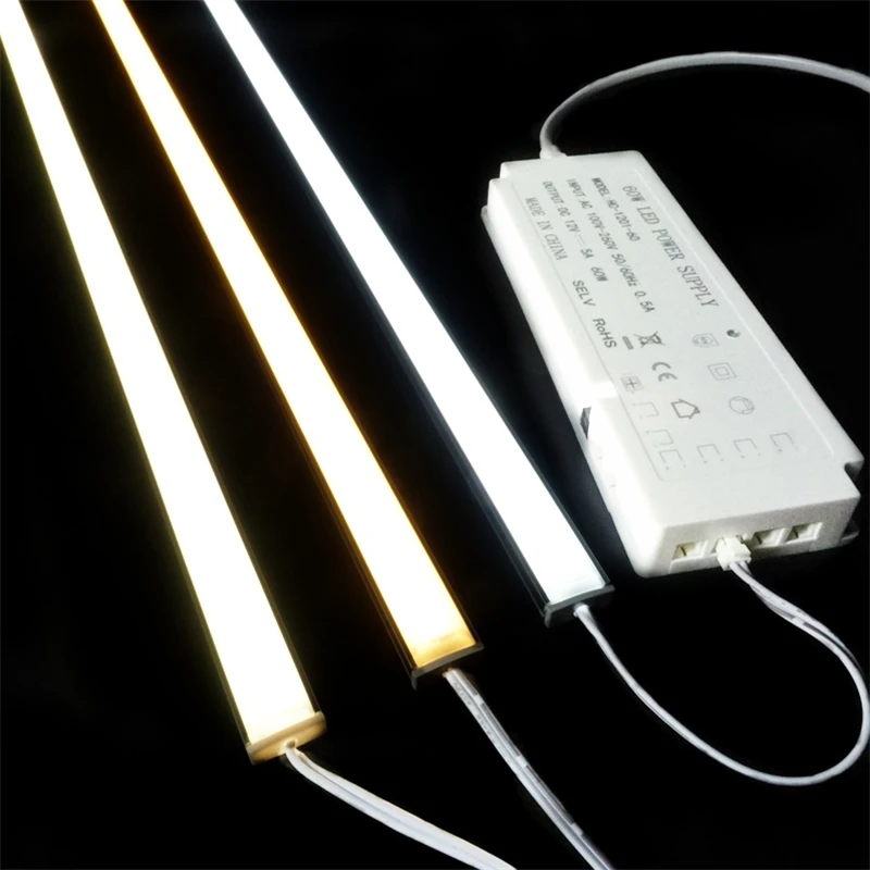 2 6 шт 20 дюймов 1 64 футов 12В постоянного тока 9 Вт led шкаф бар светильник powercord