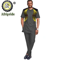 african traditional clothing set for men print shirts and ankara pants two piece tribal tracksuit dashiki outfits s2116003