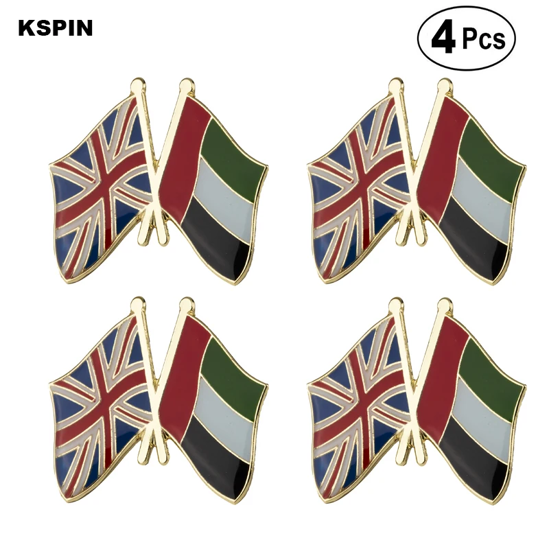 United Kingdom U.A.E Friendship Flag Pin Lapel Pin Badge  Brooch Icons 4pcs