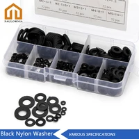 364pcs black nylon washer flat gasket m2 m2 5 m3 m4 m5 m6 m8 plastic sealing o rings assortment kit connecting protection washer