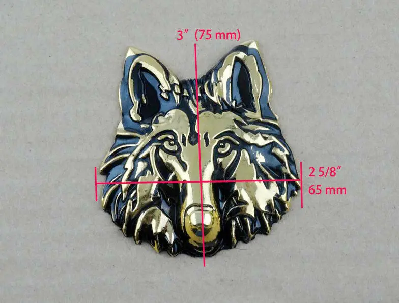 3D Metal Wolf Head Badge Emblem Decal Sticker Auto Car Oil Fuel Tank Tailgate | Stickers