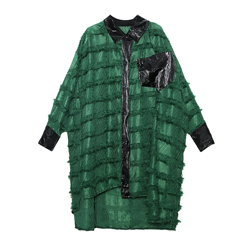 Женская Асимметричная блузка XITAO с разрезом элегантная маленькая рубашка