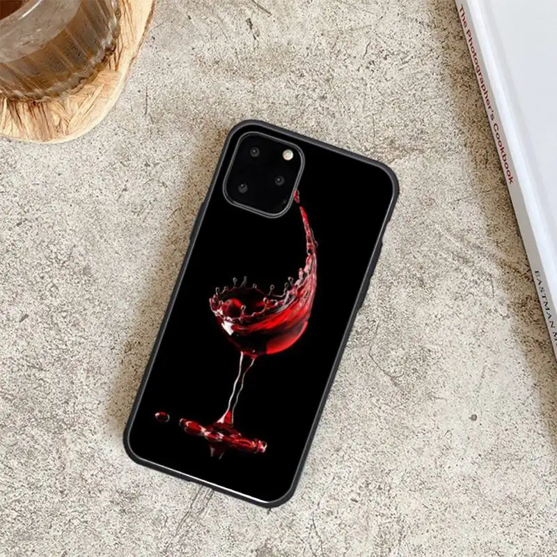

Coffee Wine Cup Black Soft Phone Cases For Iphone 6 6s 7 8 Plus XR X XS XSmax 11 12 Pro Mini Max