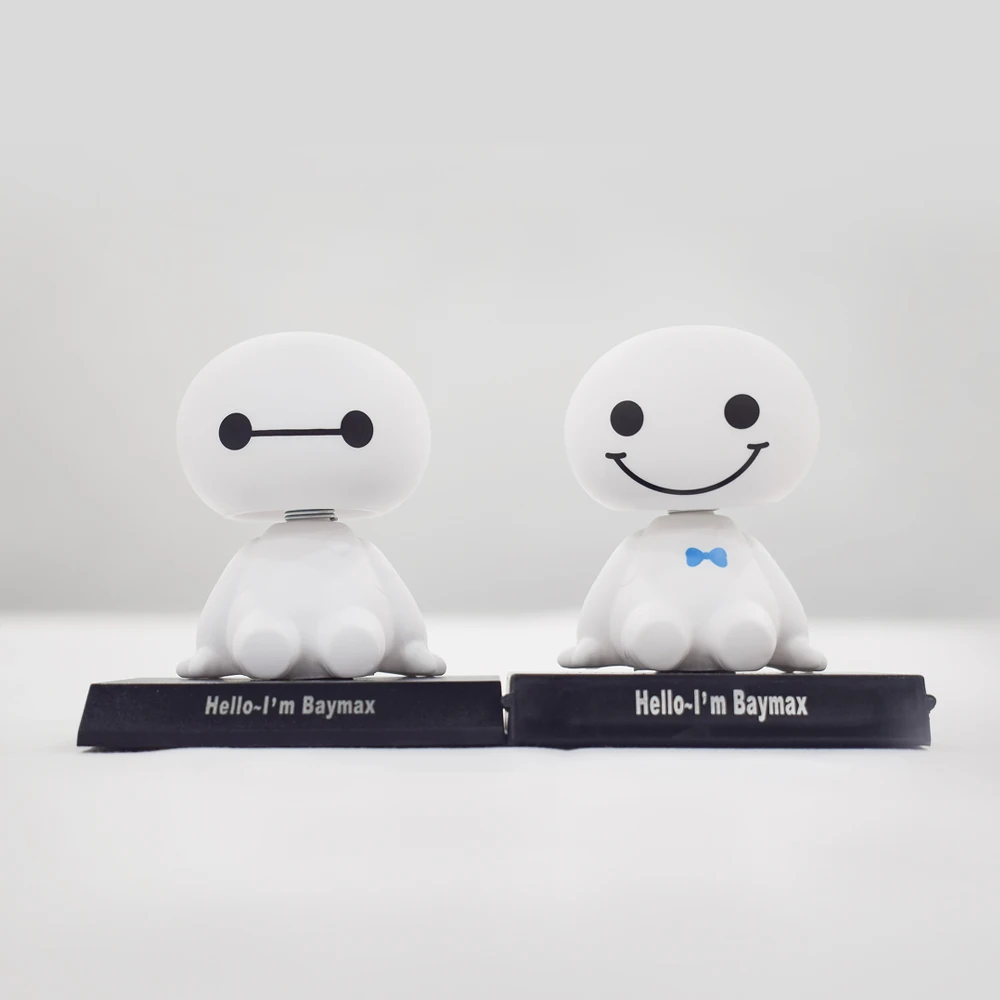 Мультяшный пластиковый робот Baymax Вибрирующая голова фигурка украшения | Отзывы и видеообзор