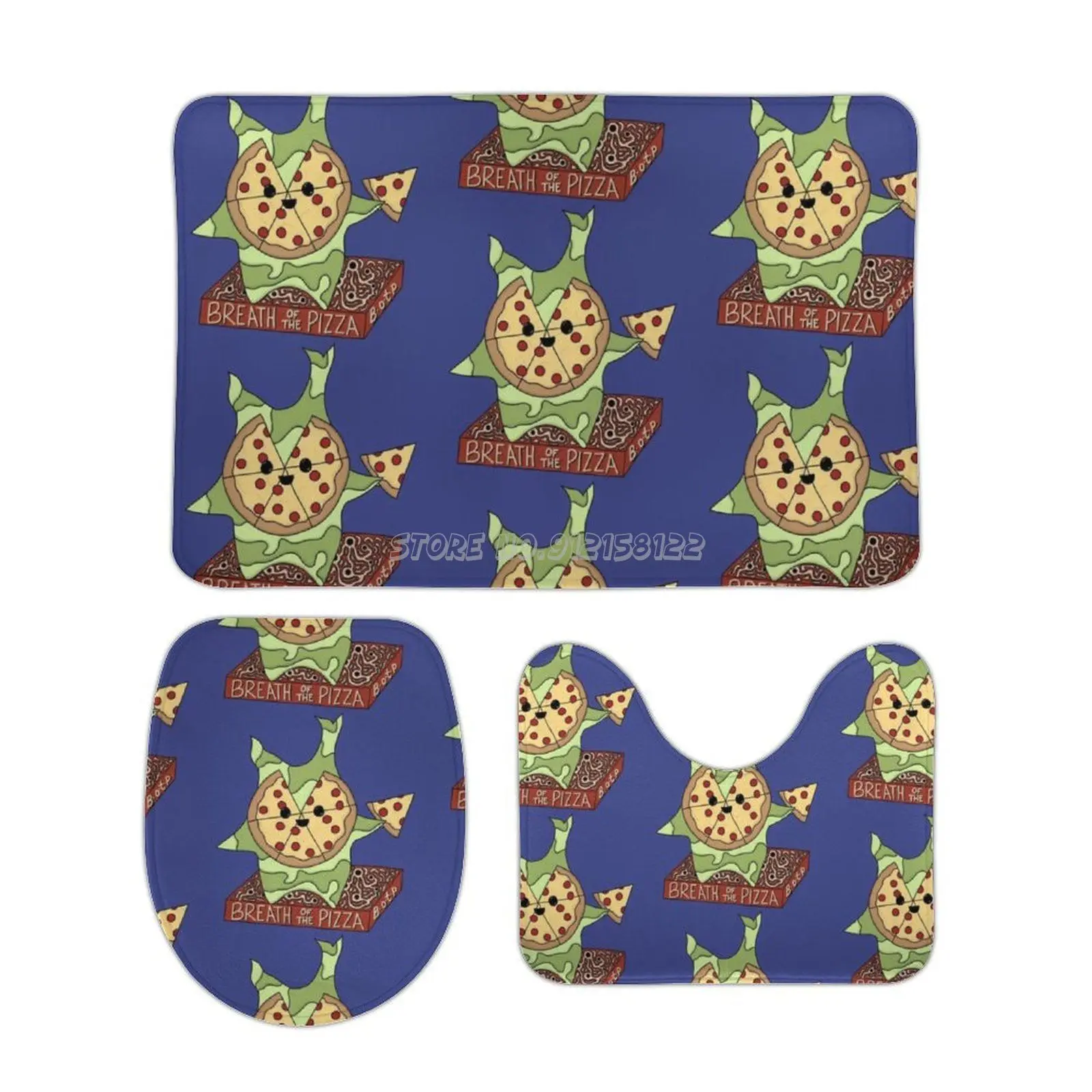 Дыхание пиццы 3 шт. Набор ковриков для ванной Коралловое бархатное банное коврики