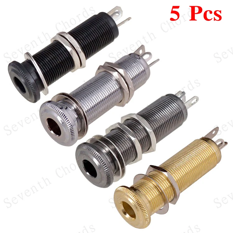 

5 Pcs 6.35mm Guitar Bass Threaded Cylinder output Input Jack Plug Socket 1/4" Pickup output jack