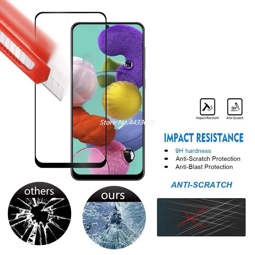 Защитное стекло закаленное 16D для Samsung Galaxy A11 A41 A51 A71 A81 A91 Note 10 S10 Lite|Защитные стёкла