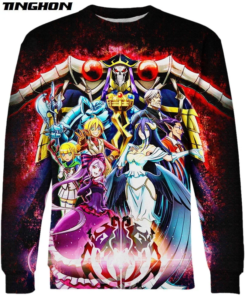 XS 7XL Модные мужские толстовки overlord аниме всех персонажей 3D печатных толстовка с