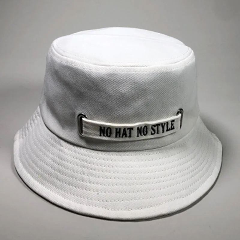 

Cute Sweet Summer Shade Disherman Hat Female Tide Brand Letter Mark Hip Hop Literary Artistic Wild Folding Basin Cap Male L46