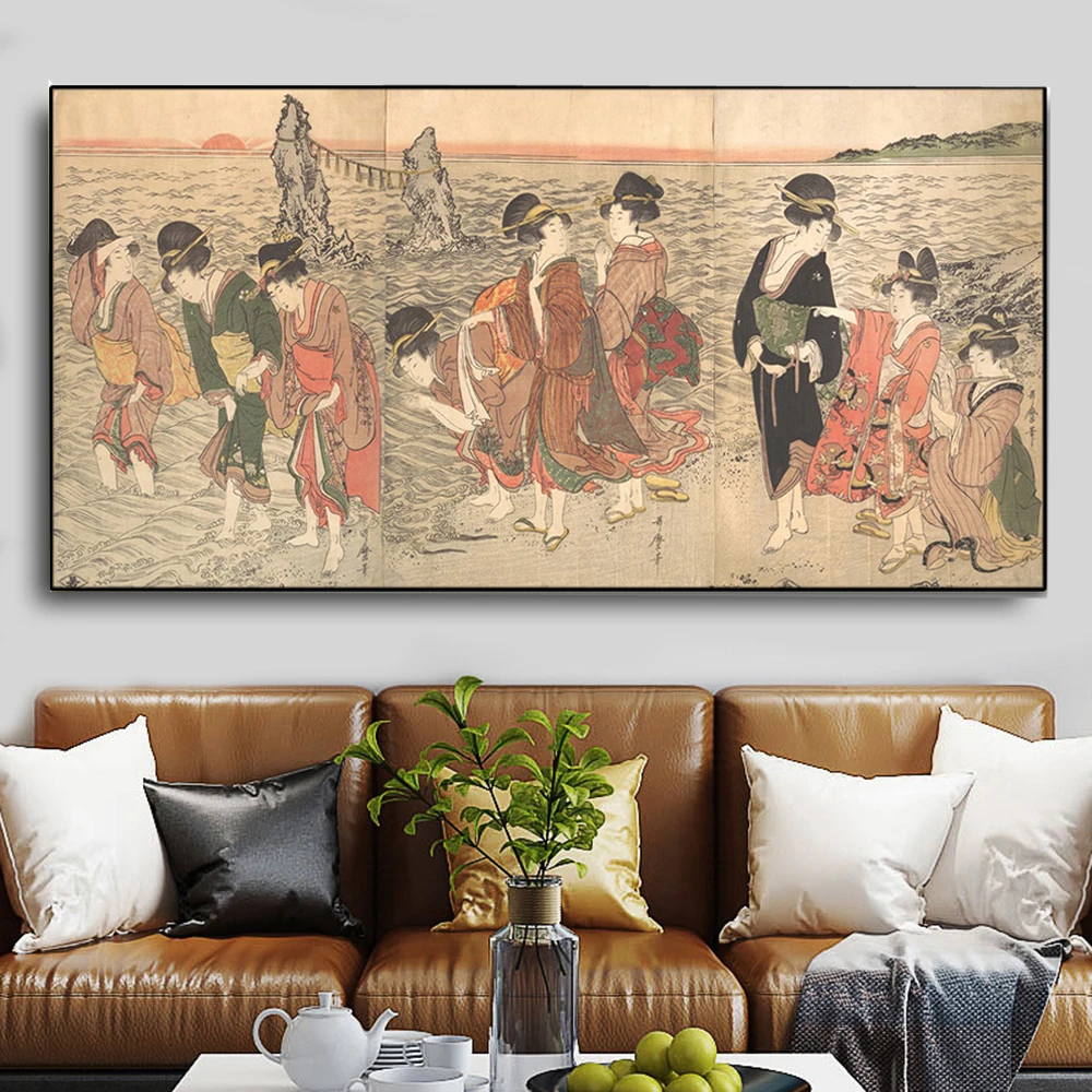 Laeacco японский стиль Ukiyoe постер Интерьер настенные картины Печать Холст Картина