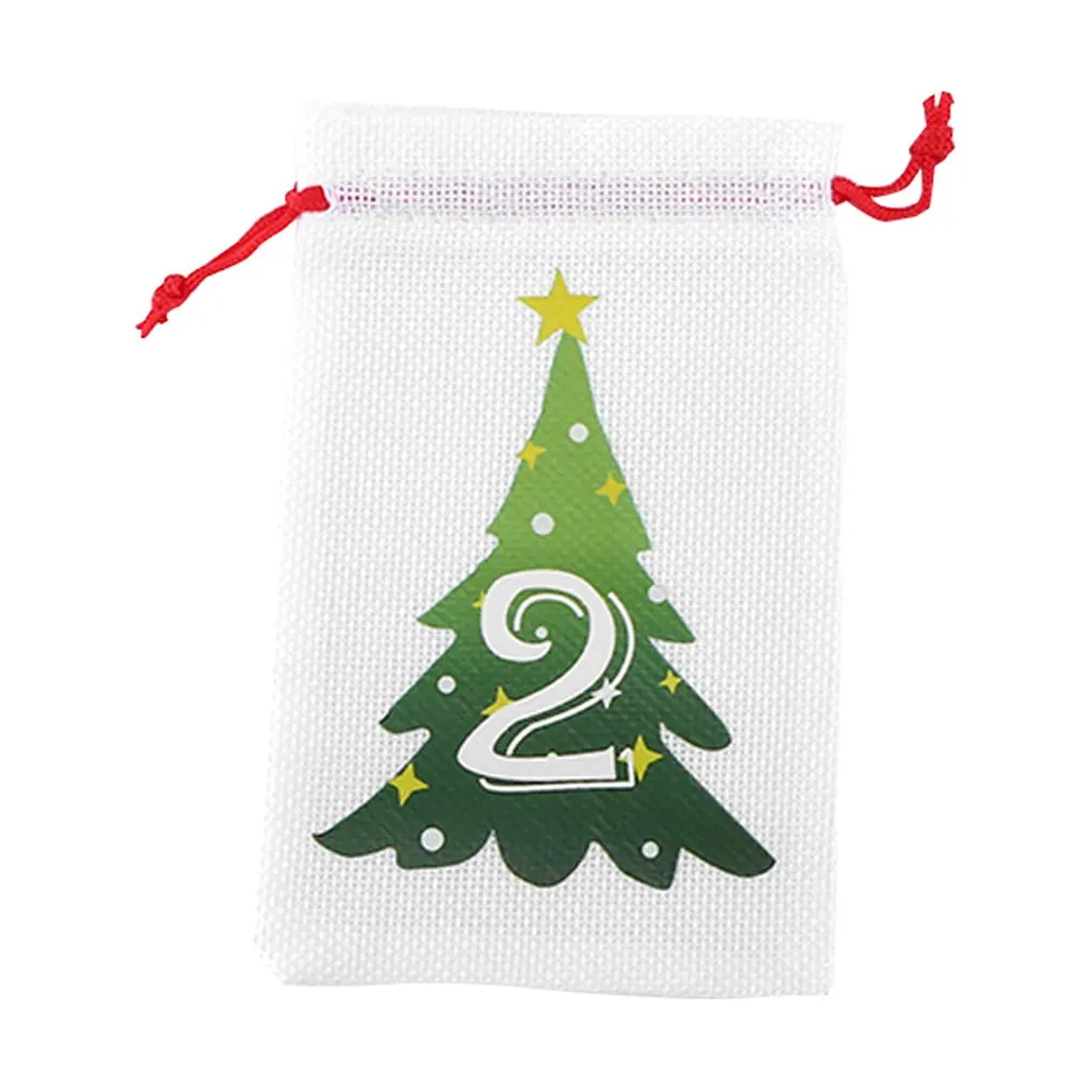 

24Pcs Christmas Gift Small Hanging Bag Cartoon New Year Gift Bag Washable Gift Bag Household Storage Bag