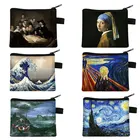 Ван Гогда Винчи арт женский кошелек сумка Звездная ночь карта Мона Лиза леди наушники модные популярные сумки для помады