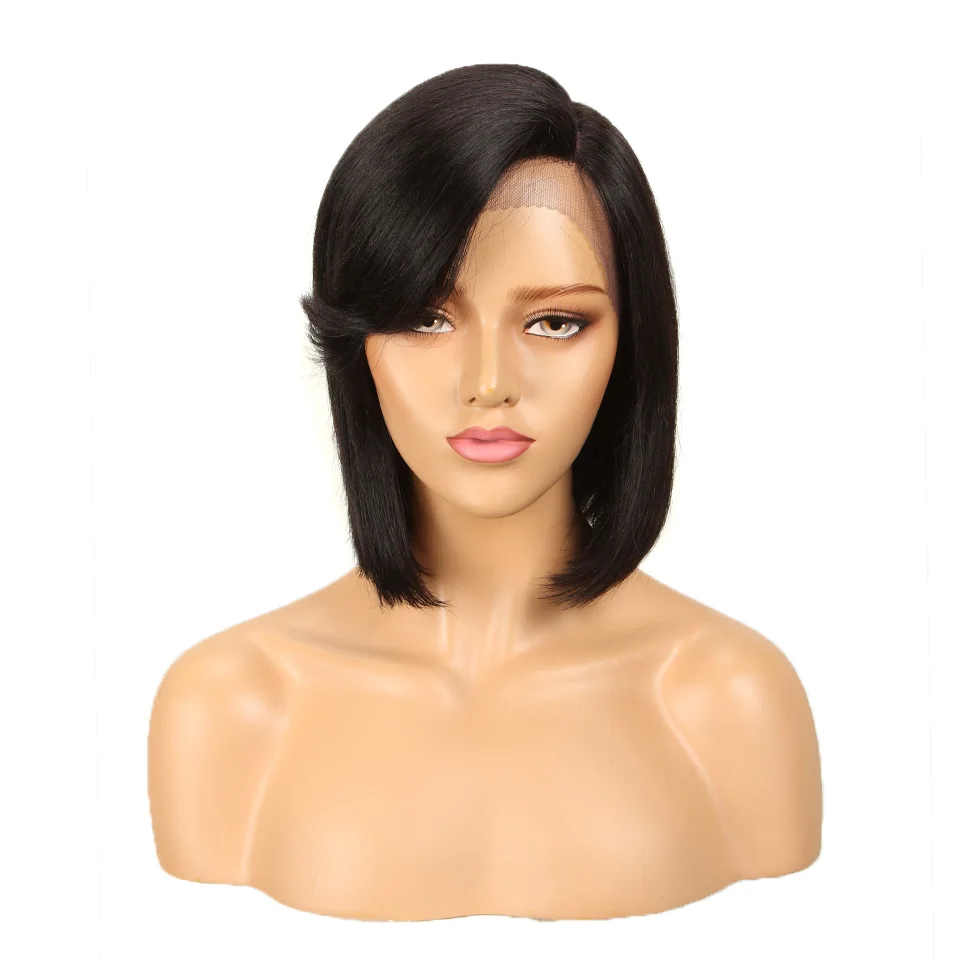Trueme Боб Синтетические волосы на кружеве человеческих волос парики короткие
