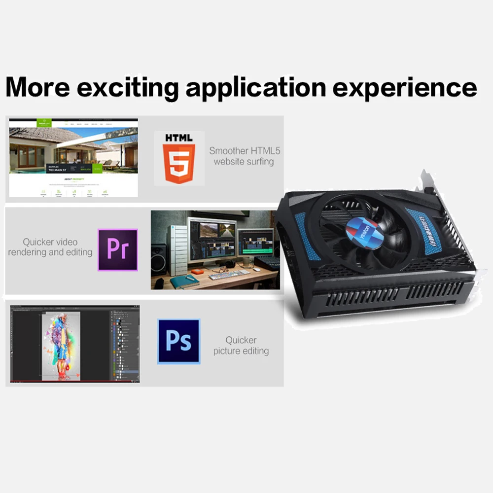 Видеокарта Yeston RX 550 RX550 4G D5 компьютерная видеокарта Radeon Chill PC 4 ГБ GDDR5 6000 бит МГц DP1.4HDR