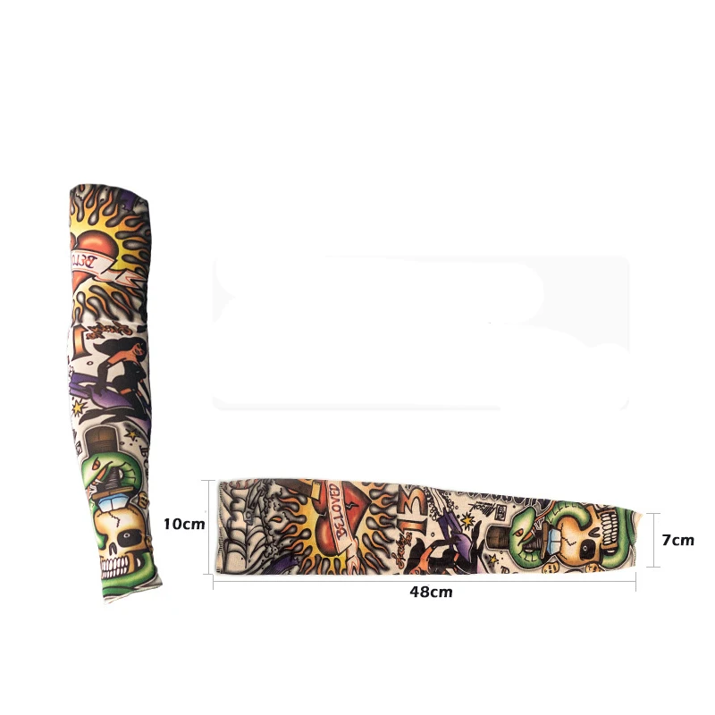 1 шт. модные нейлоновые накладные нарукавники дьявольских Орд татуировки на руку