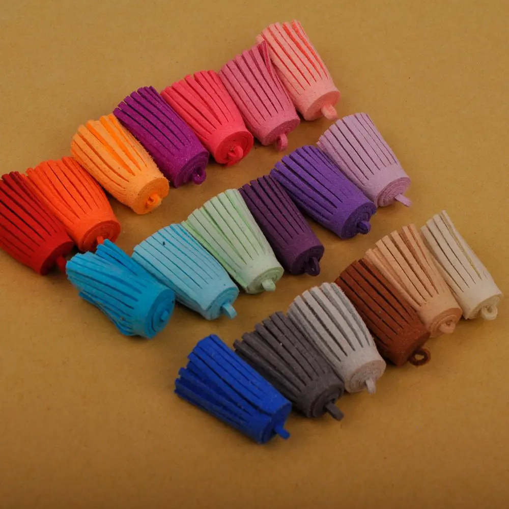 

Fashion 3CM Suede Leather Cord Tassel Fiber Fringe Tassel For Bags,Keychain, Purse, Phone Plug Charms