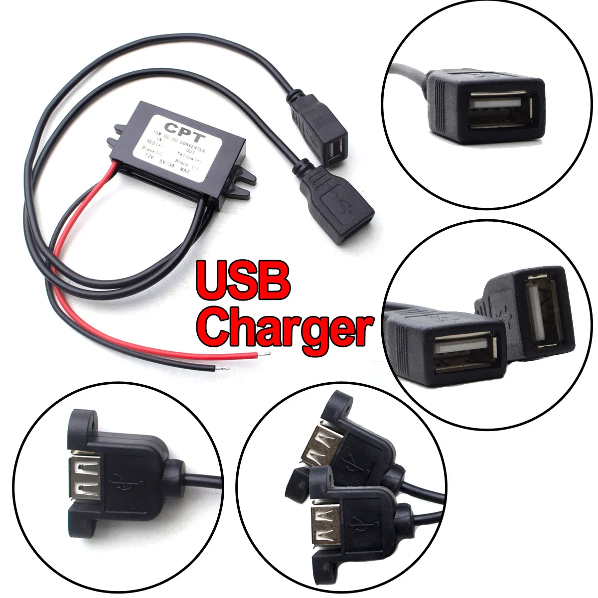 DC-DC 12V to 5V 3A 15W автомобильный преобразователь питания Micro Mini USB понижающий адаптер