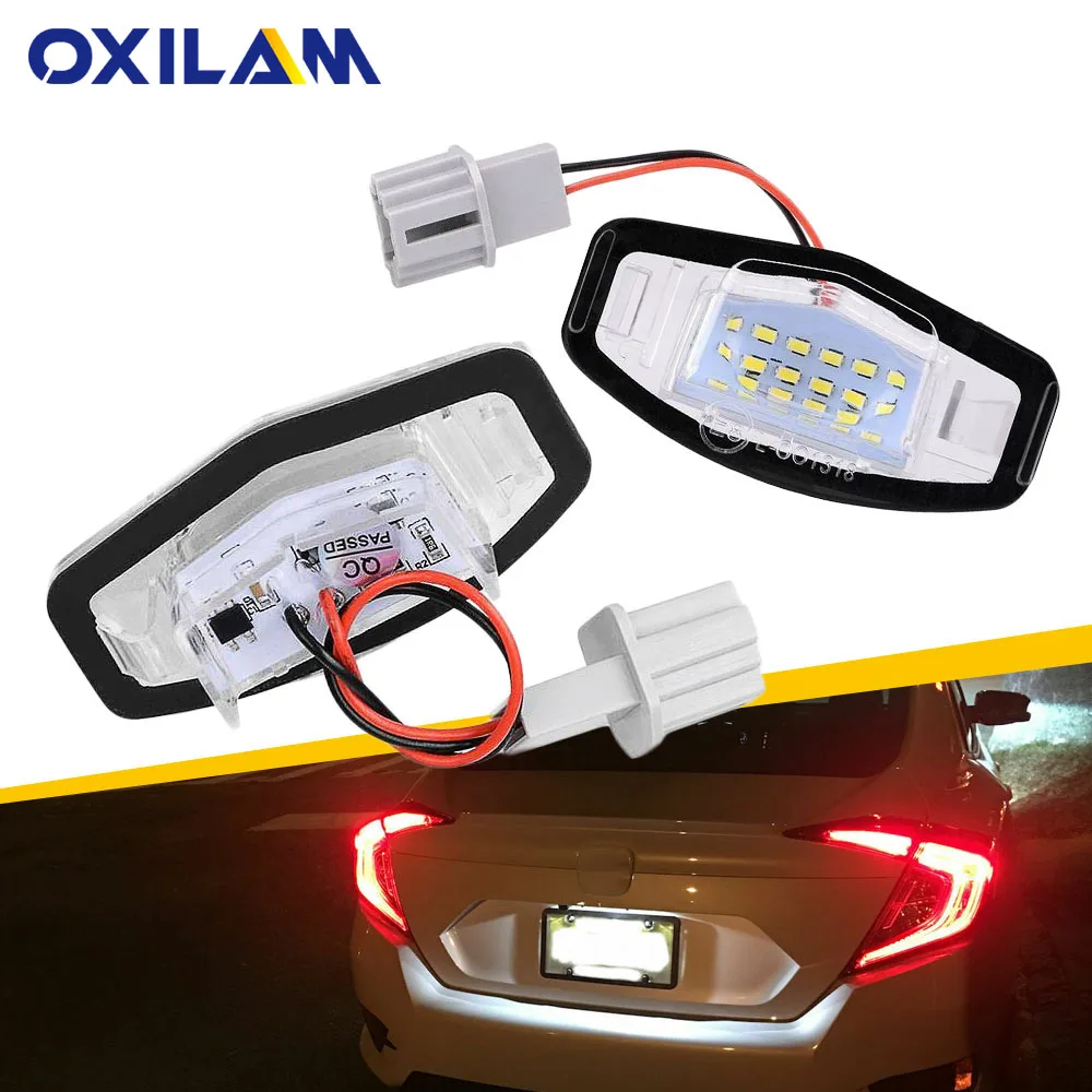 

2x Number License Plate Light LED Bulbs Canbus Error Free Car Led Lamps 12V White 6000K For Gen Honda Civic Honda Accord Sedan