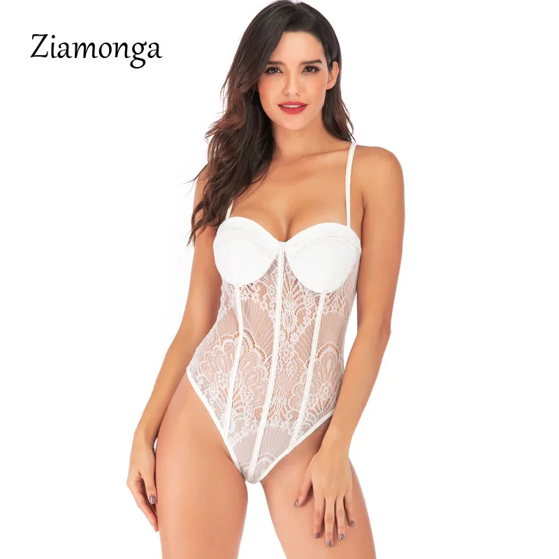 White Ziamonga, Кружевное боди, женское модное сексуальное боди, элегантное, с вырезом, черный, белый, боди, комбинезон, уличная одежда - Цвет: White