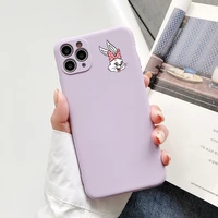 cartoon cute rabbit bunny phone case for iphone 11 12mini 7 8 plus x xr 12 pro xs max soft edge shockproof liquid silicone capa