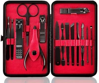 15pcsset art beauty tools sets pedicure scissors manicure pedicure kit nail scissors grooming kit with case ear nail art kits