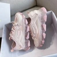 women chunky platform sneakers 2020 fashion lace up old dad shoes woman 5cm high heels basket female casual shoes pink trainers