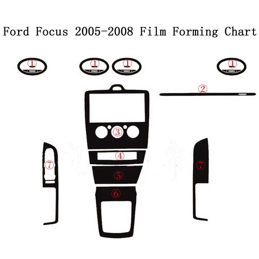 Для Ford Focus 2005-2008 внутренняя Центральная панель управления дверная ручка 3D/5D наклейки из углеродного волокна наклейки аксессуары для автомобиля