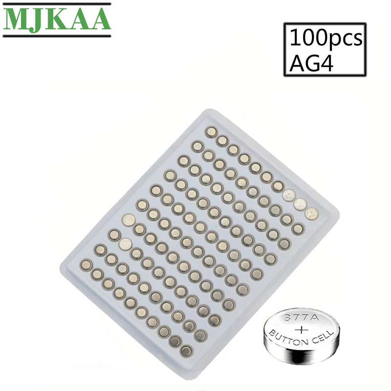 100 шт. щелочные батарейки AG4 1 55 в 377A 377 LR626 SR626SW SR66 LR66|Часовые батарейки| |