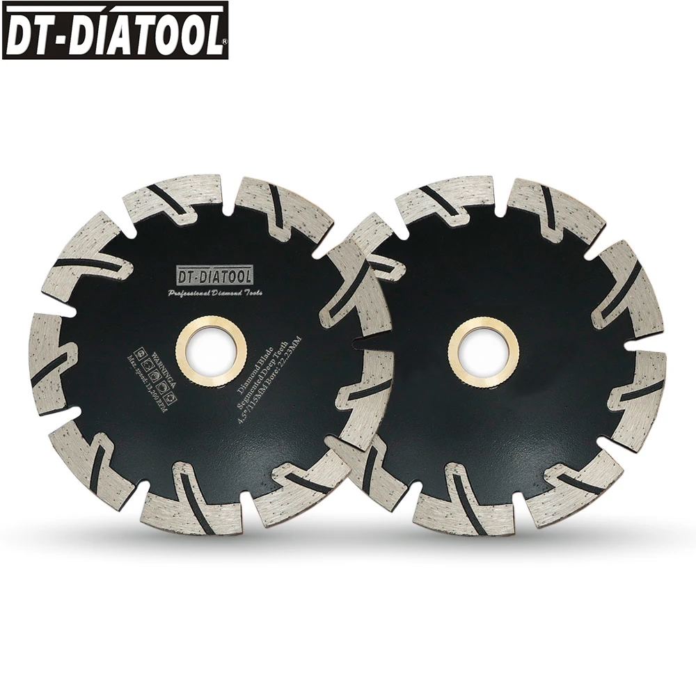 

DT-DIATOOL 2pcs/set Segmented Deep Teeth Diamond saw Blades for angle grinder Cutting Wheel Dia 4.5"/5"/7"/9"