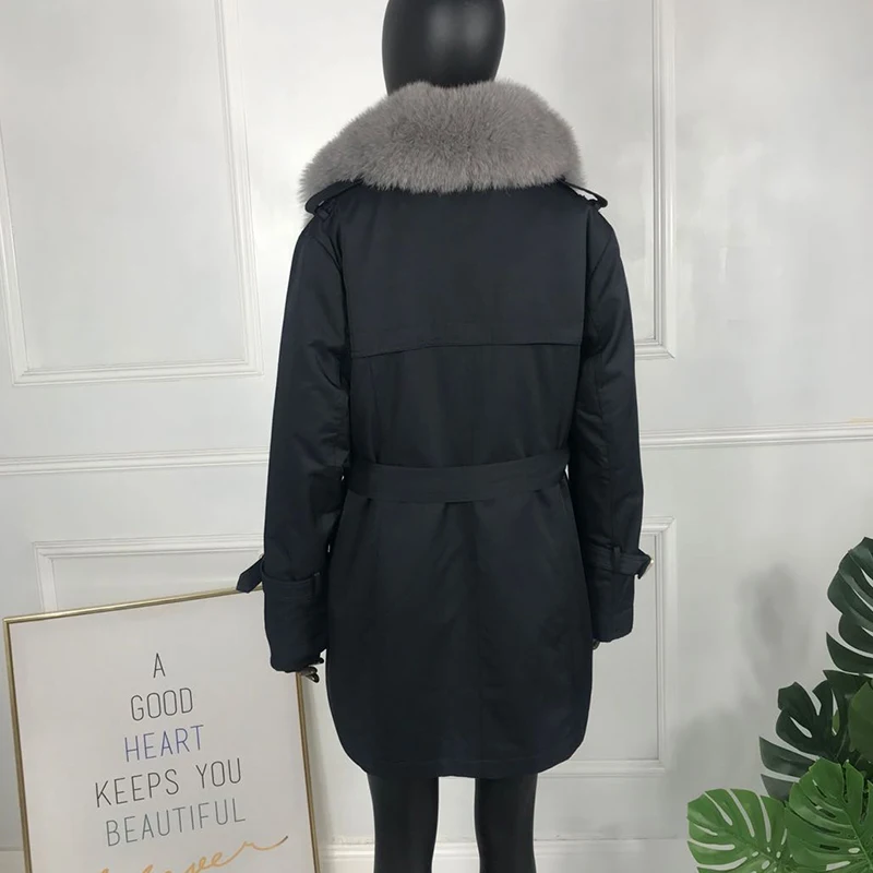 Женская парка с натуральным лисьим мехом новинка 2020 модное пальто круглым