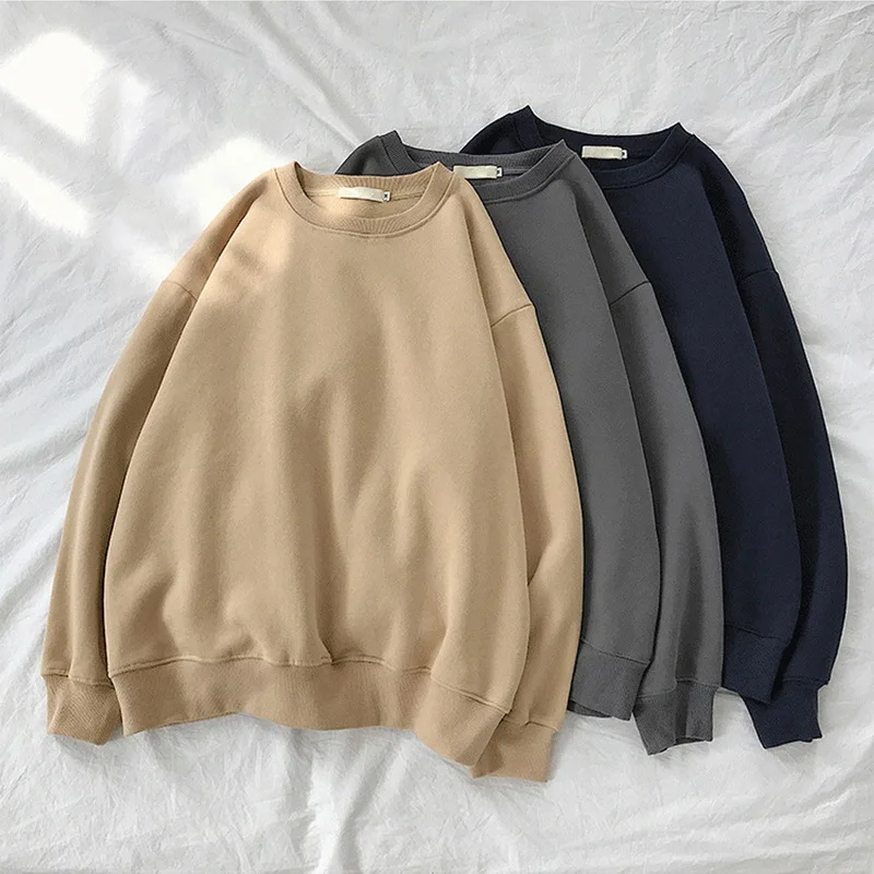 Толстый Однотонный пуловер для мужчин и женщин модный флисовый джемпер в