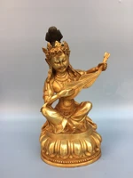 9chinese folk collection old bronze gilt miao yin buddhism debate goddess voice buddha enshrine the buddha ornaments town house
