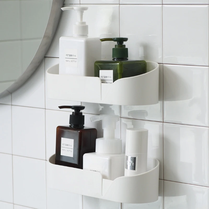 Настенная подвесная полка DSR3 для ванной Белый Органайзер без гвоздей держатель