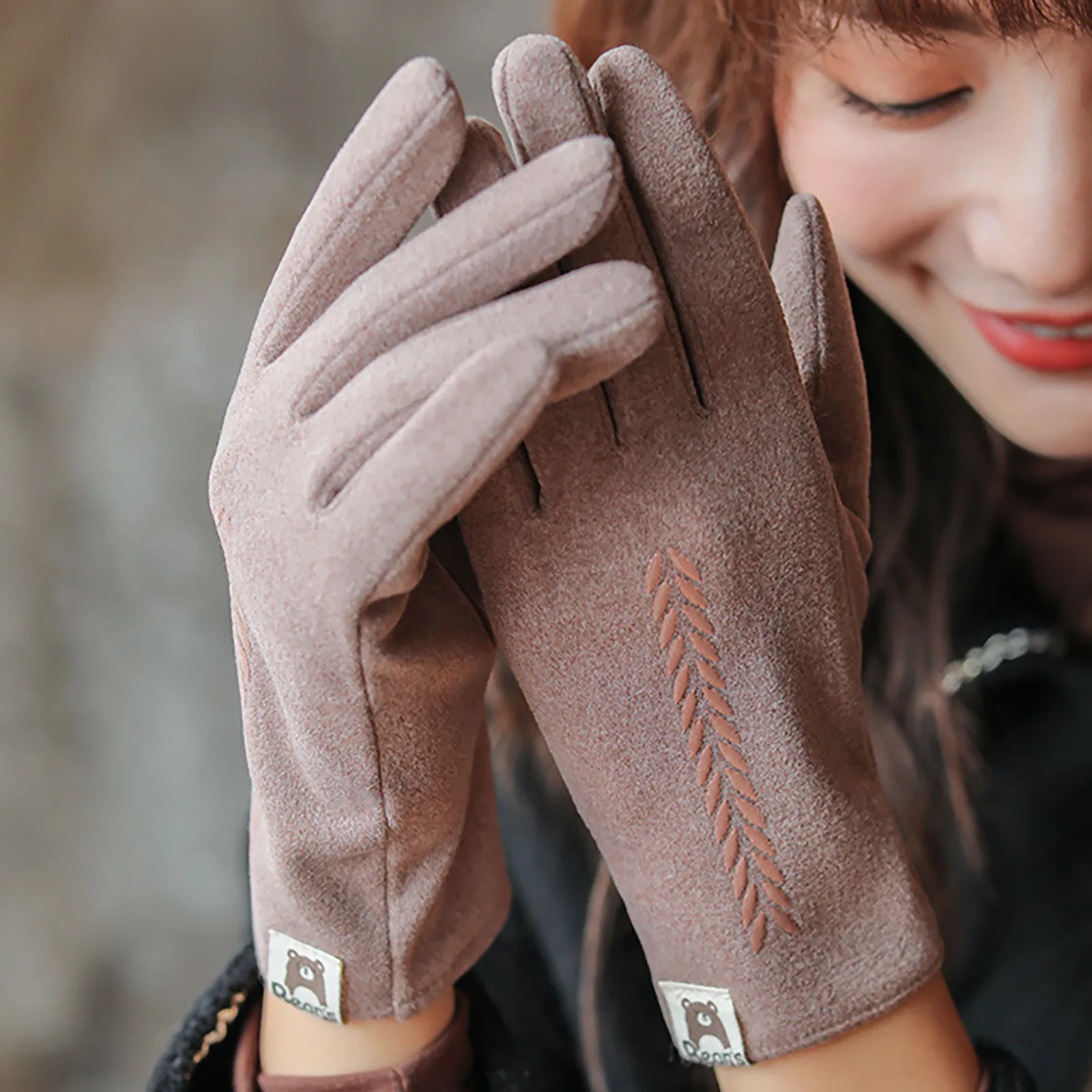 

Plus пеѬаки женские зима Ladies Winter Thicken Gloves Velvet Keep Warm Casual Windproof Gloves аѬ женские зимние