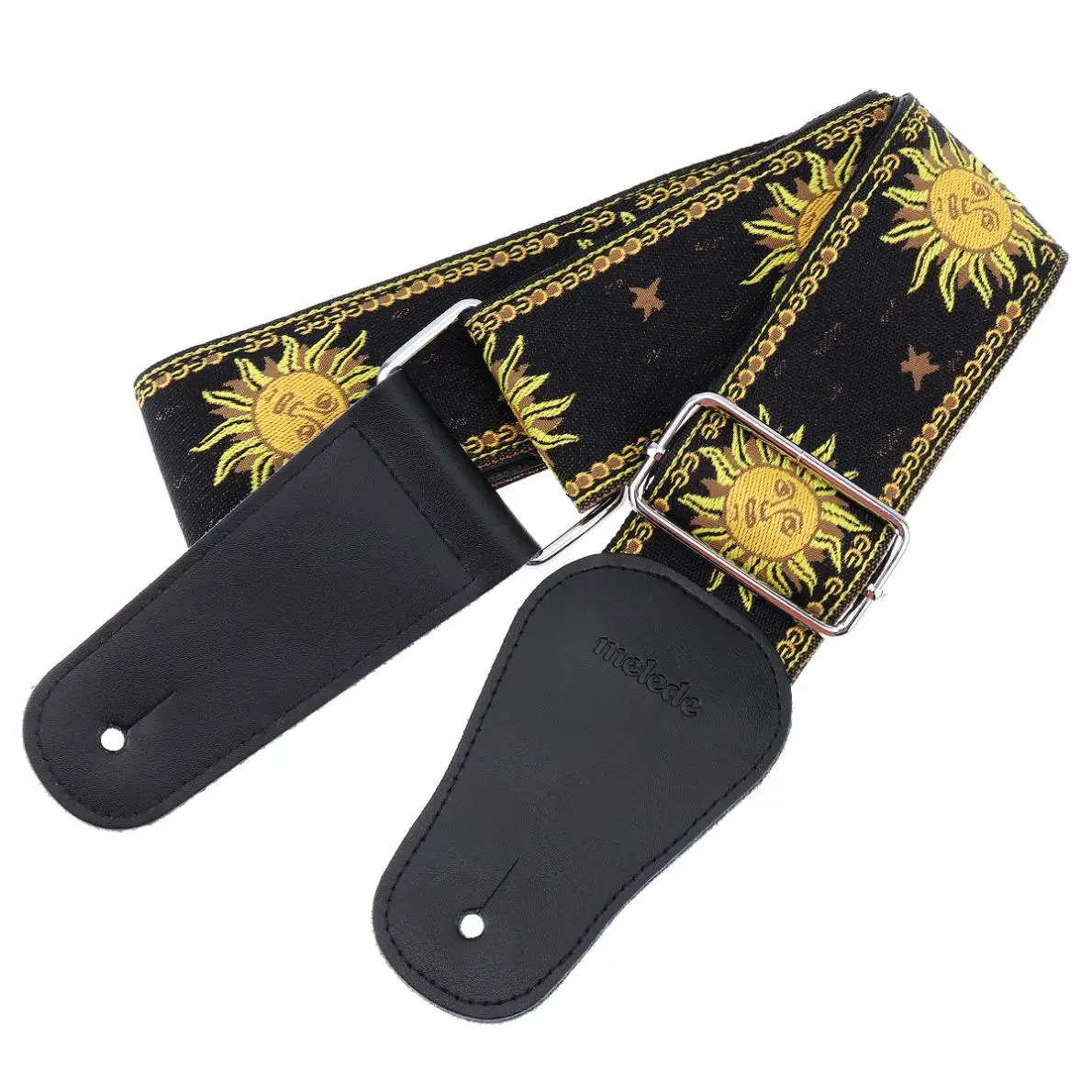 gitarre strap jacquard weave doppel stoff blume muster echtem leder enden mit für akustische elektrische gitarre free global shipping