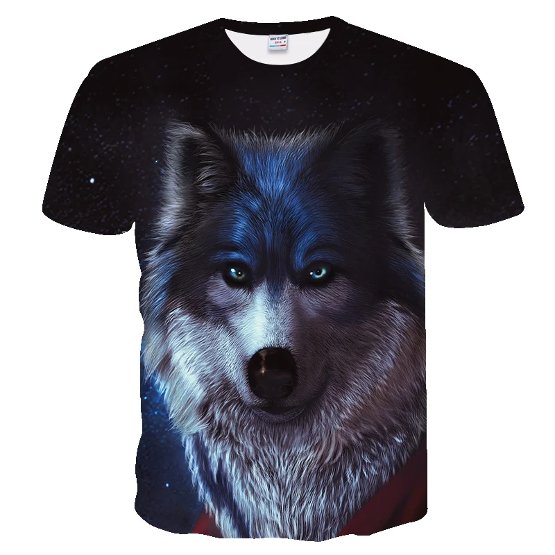 Летняя футболка с принтом серии волк 3DT рубашка мужская и женская летняя Модная