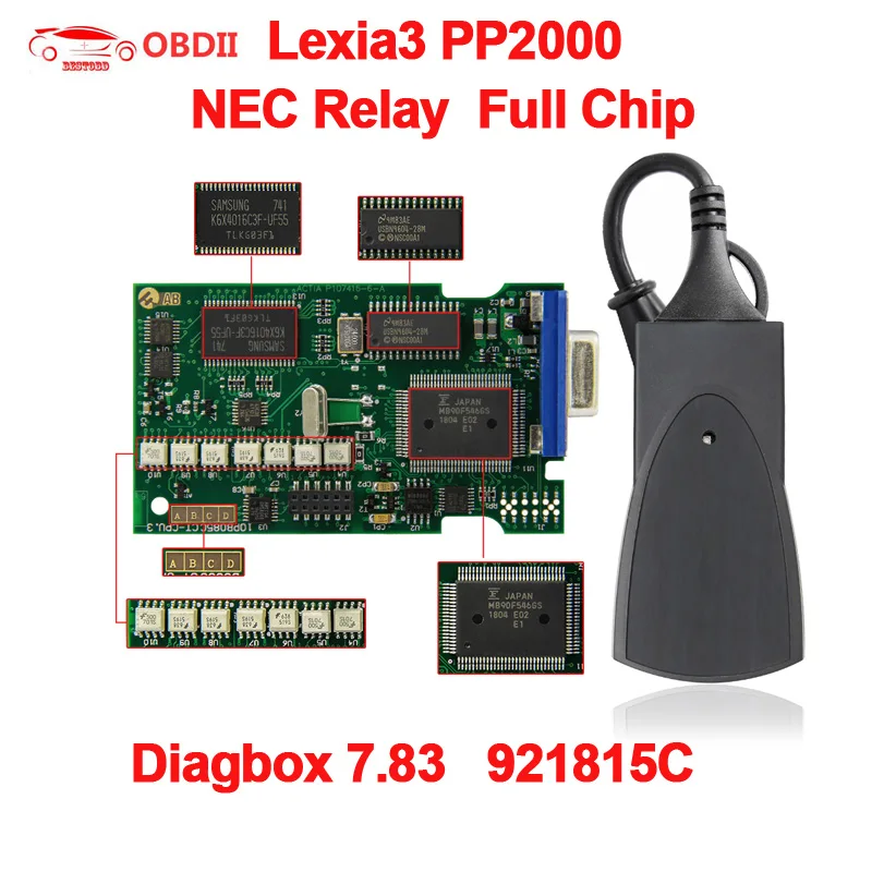 Lexia 3 PP2000 прошивка 921815C полный чип Diagbox V7.83 Lexia3 V48/V25 для Citroen для peugeot OBD2 OBDII диагностический инструмент светодиодный