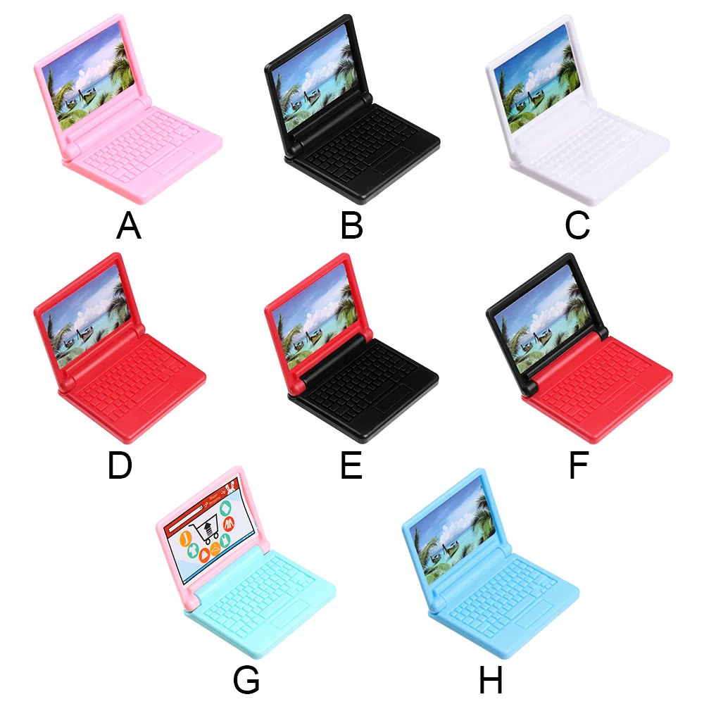 1PC Miniature Tablet Computer Collapsible Office Model Cute Simulation Mini Laptop DIY Dollhouse Decoration Accessories - купить по